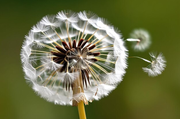 A Journey of New Beginnings Dandelion Seeds Floating on Breeze