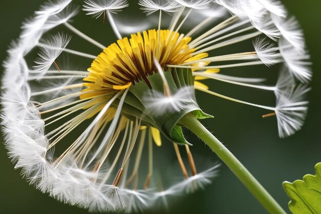 Photo a journey of new beginnings dandelion seeds floating on breeze