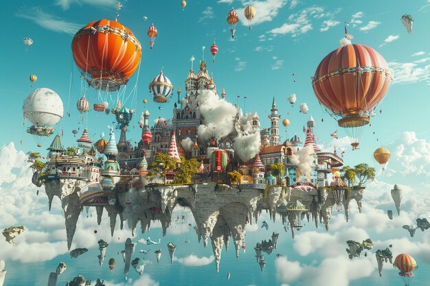 Photo journey to the skies with octane renders k carni generative ai