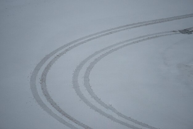 Journey on a snowy road