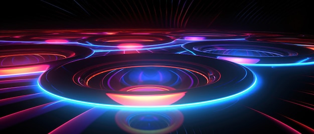 Photo a journey through a digital portal awaits in this abstract disk background