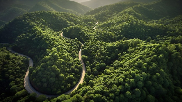 마법에 걸린 숲을 통한 여행 A Serpentine Pathway A Midst the Forest's Mystique Generativeai
