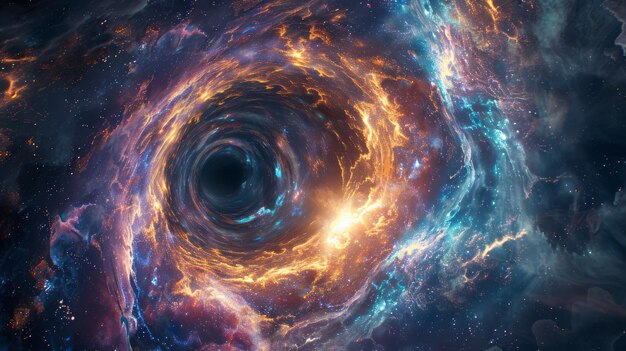 Journey through a surreal space vortex where nebulae and stars merge