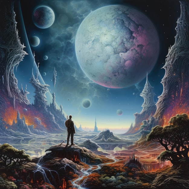 Journeying Beyond Patrick Woodroffe's Lunar Odyssey with Jupiter's Majestic Backdrop