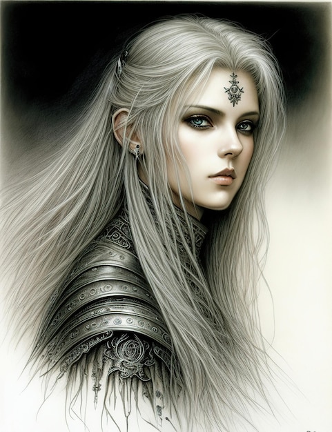 Photo jovem escandinava estilo luis royo