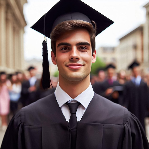 Joven gradundose de universidad