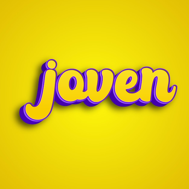 joven typography 3d design yellow pink white background photo jpg