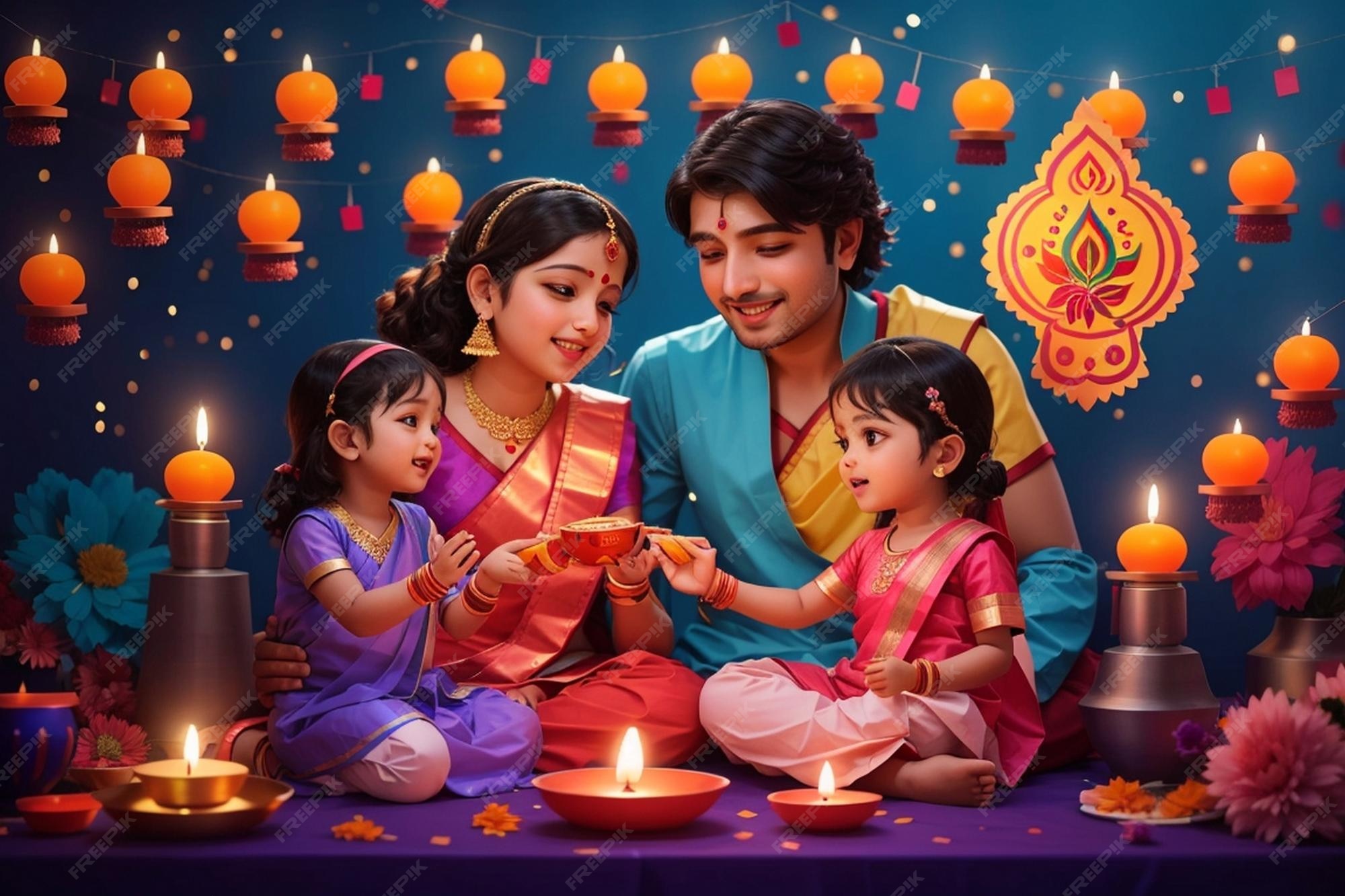 Premium AI Image Joy Of Families Coming Together To Celebrate Diwali premium-ai-image-joy-of-families-coming-together-to-celebrate-diwali