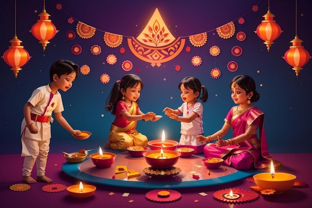 joy of families coming together to celebrate Diwali with sweets Diwali Festival Diwali images