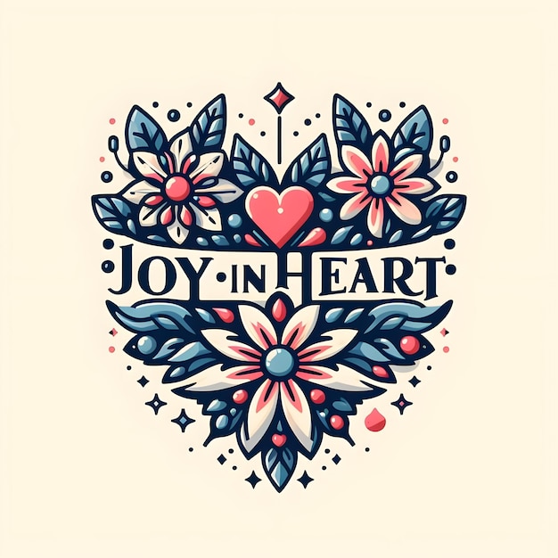 Joy in heart text love typography