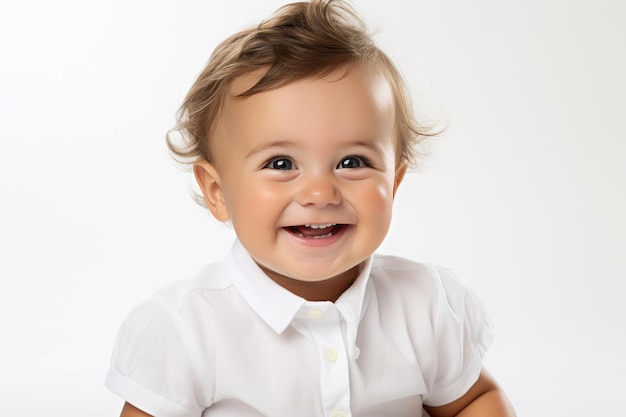 Joyful Australasian Baby Boy Isolated on Transparent Background