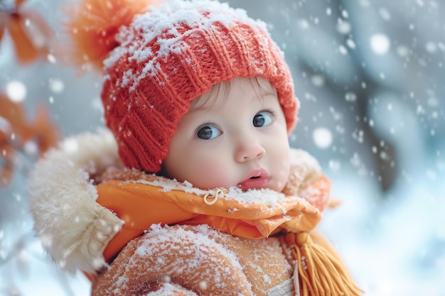 Joyful Baby winter buiten Generate Ai