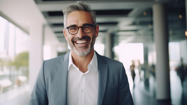 joyful banker with a bright smile