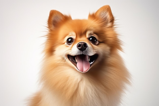 Joyful Brown Dog Exuberantly Panting On White or PNG Transparent Background