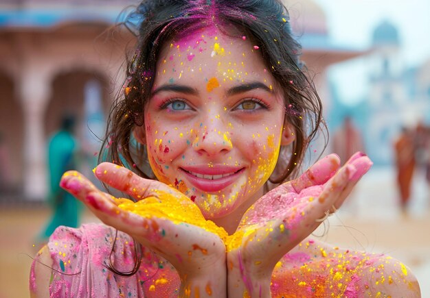 Joyful Celebration Captivating Moments of Laughter and Color at the Holi Festival