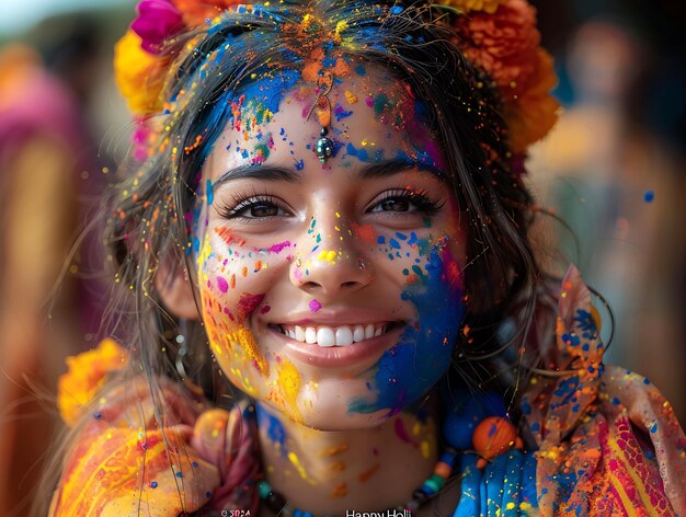 Joyful Celebration Captivating Moments of Laughter and Color at the Holi Festival