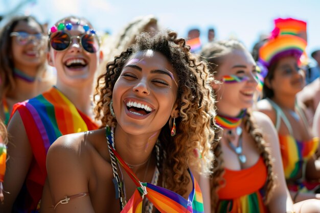 Joyful Celebration at a Pride Parade