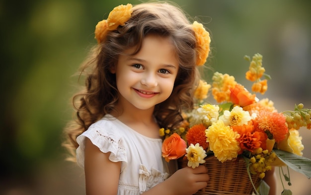 Joyful child in summer dress pose