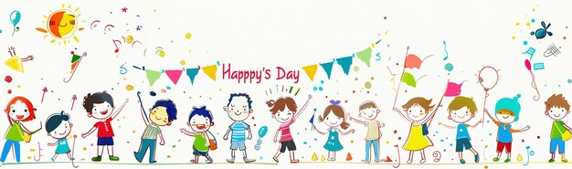 Foto joyful children's day concept vector illustratie