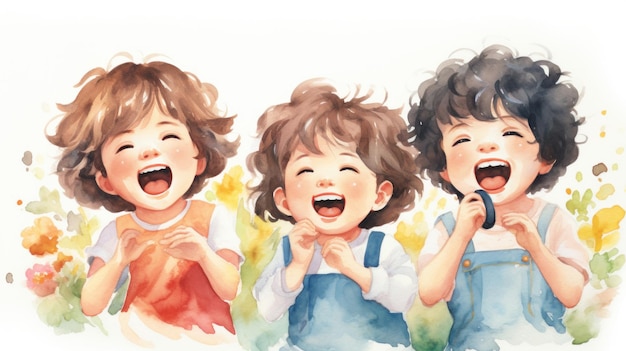Радостные связи Иллюстрация счастья Дружба и друзья Генеративный ИИ