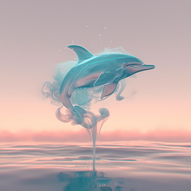 Joyful Dolphin Leaps 3D Illustration