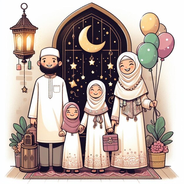 Photo joyful eid al fitr traditions celebrate the end of ramadan with meaningful and festive customs