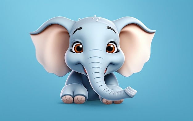 Joyful Elephant Cartoon Illustration Generative AI