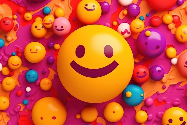 Joyful emoji background world emoji day and happy day generative ai