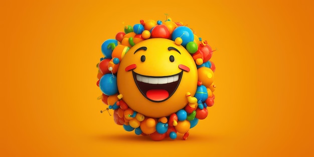 Photo joyful emoji background world emoji day and happy day generative ai