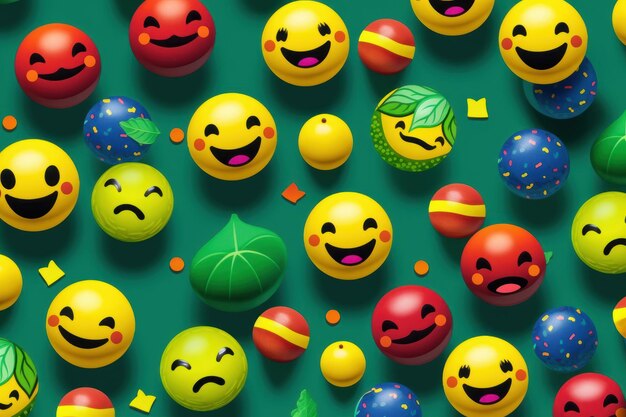 Photo joyful emoji background world emoji day and happy day generative ai