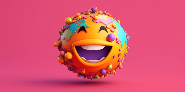 Joyful Emoji Background World Emoji Day and Happy Day Generative Ai