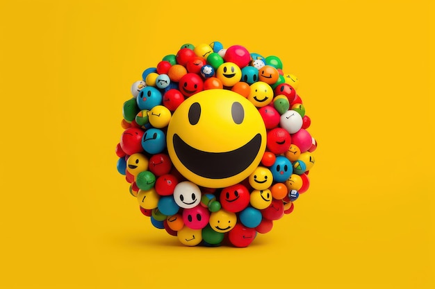 Joyful emoji background world emoji day and happy day generative ai