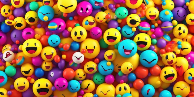 Photo joyful emoji background world emoji day and happy day generative ai