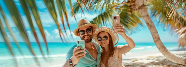 Joyful family captures precious moments on the beach with a fun selfie session