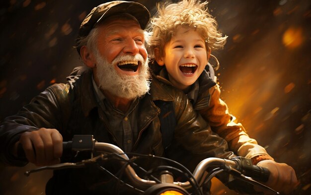 Joyful Father Son Bike Ride Generatieve AI