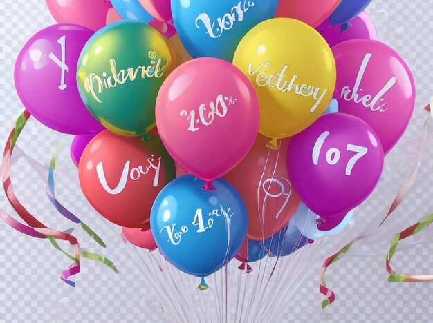 Foto joyful festivity vector palloncini colorati isolati sullo sfondo png