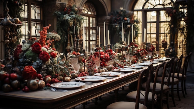 Joyful Gathering Festive Christmas Table Stylized