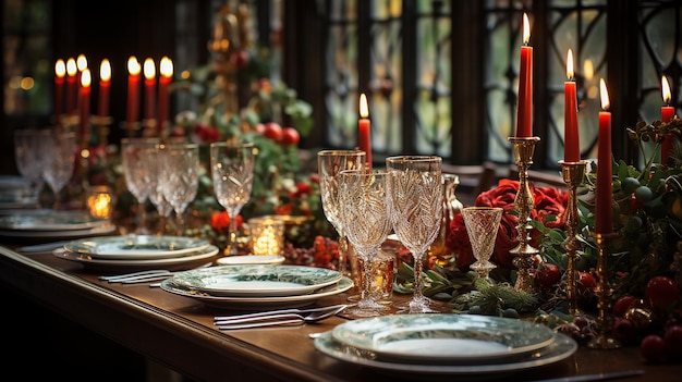 Joyful Gathering Festive Christmas Table Stylized