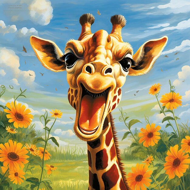 Photo joyful giraffe