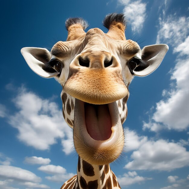 Photo joyful giraffe