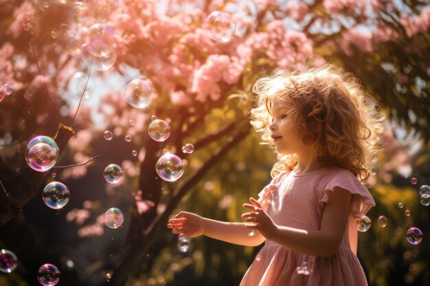 Photo a joyful girl with a pink lollipop pink life