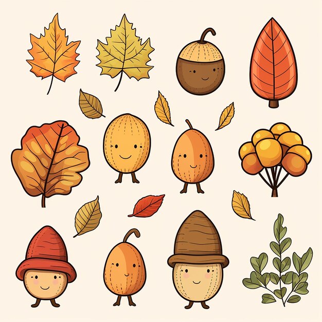 Photo joyful harvest cute thanksgiving clipart for a happy thanksgiving