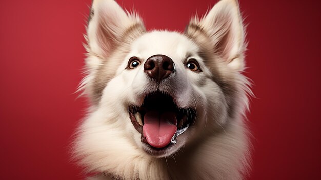 Joyful Husky Happy and Excited Purebred Dog