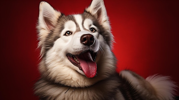 Joyful Husky Happy and Excited Purebred Dog