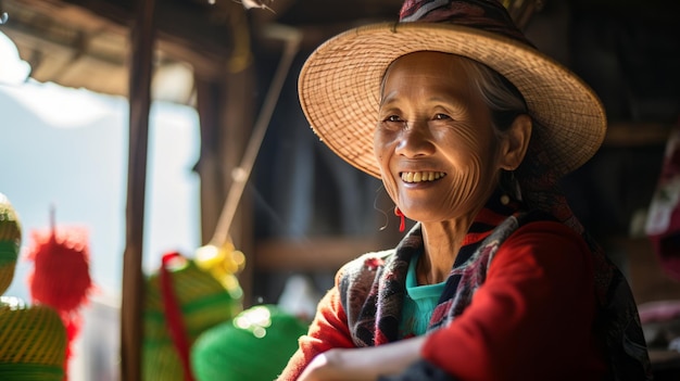 Foto i volti gioiosi degli indigeni catturano i sorrisi della felicità e della cultura