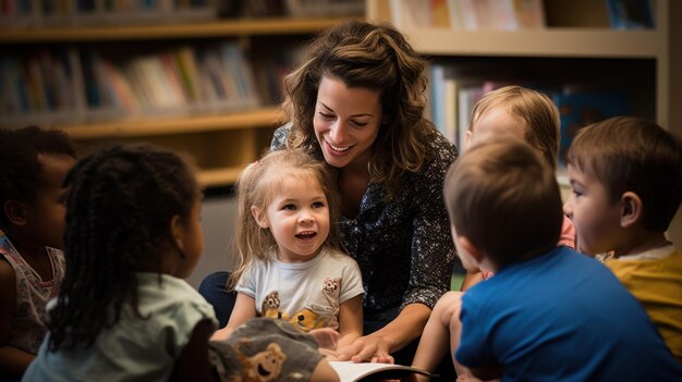 Photo joyful kids at play embracing childhood bliss generative ai