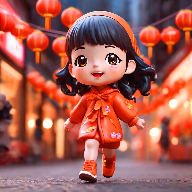 Joyful Lantern Lane Поп-Март Празднование китайского Нового года Блаженство