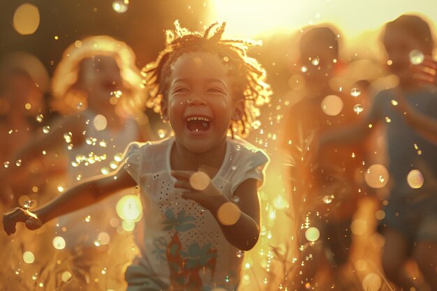 Photo joyful laughter of children playing octane render