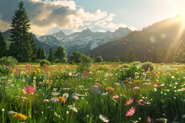 Photo joyful laughter echoing through sunlit meadows oct