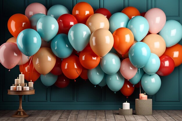 Joyful Mockup Balloon Gifts and Gift Box Image to Brighten Your Event Generative AI